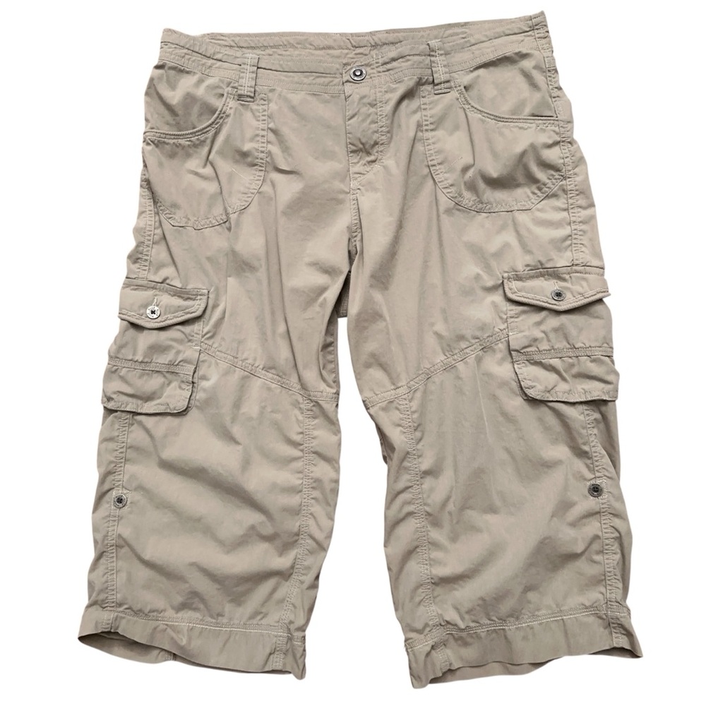 Kuhl Capri Pants Womens Size 12 Roll-Up Hiking Nylon Blend Stretch Beige